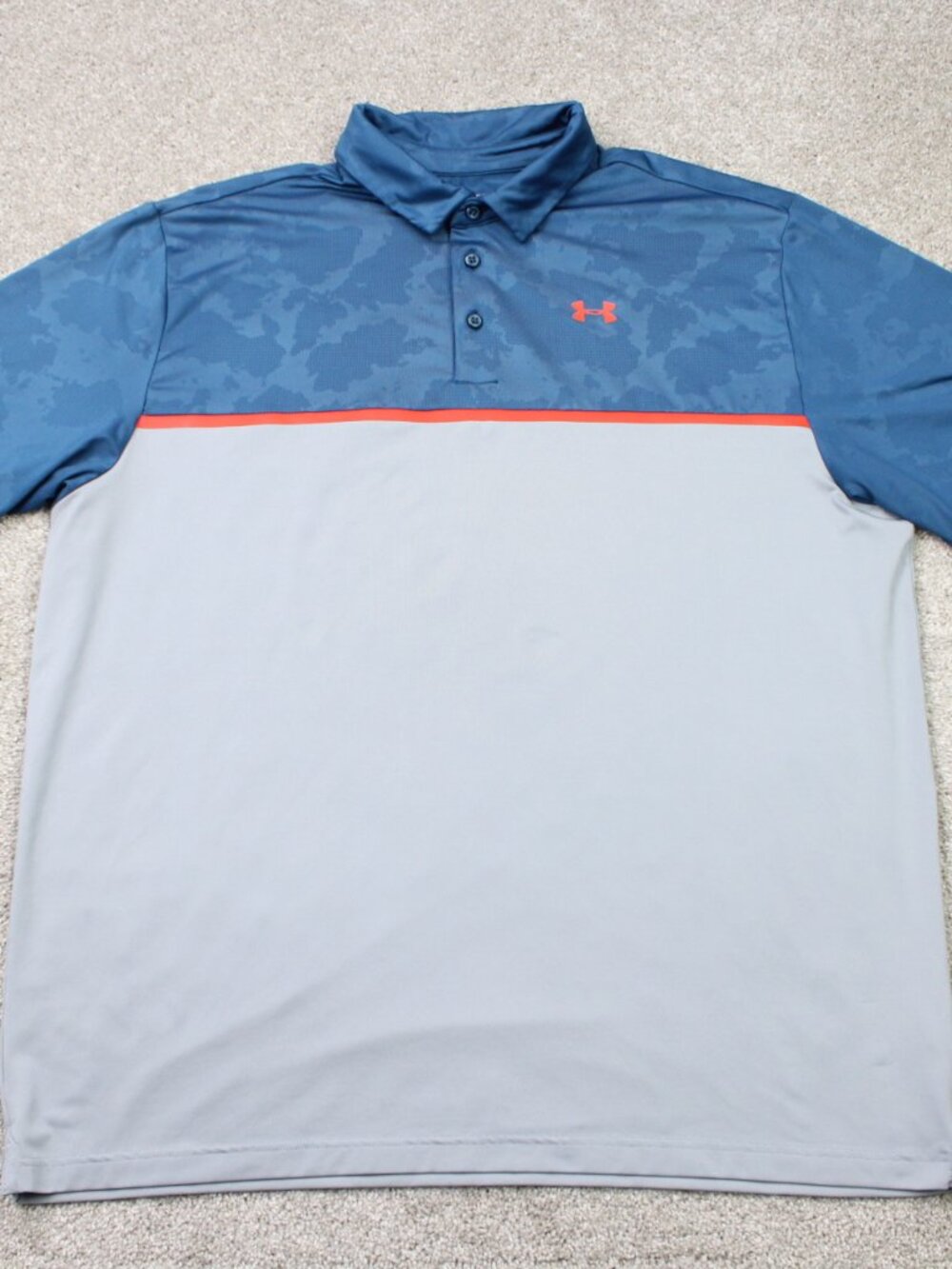 Under Armour Coldblack Polo Shirt Men 2XL XXL Blue/Gray UA Loose fit Heagear S/S